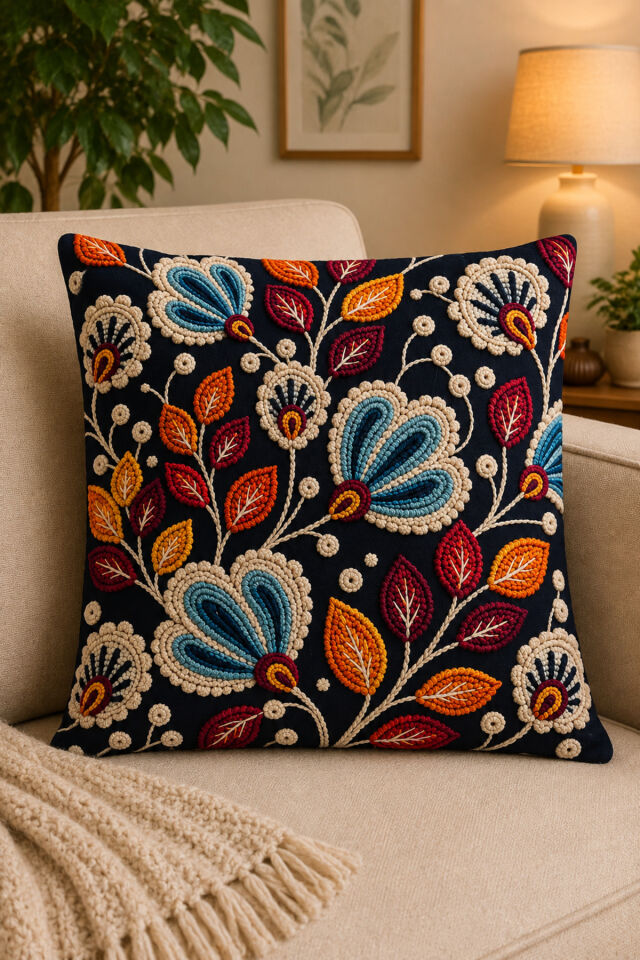 Dijital Baskılı Dekoratif Kırlent Kılıfı 43x43 cm – Modern Desenli Keten Dokulu Bej38